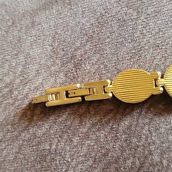 VTG Western Irridescent Cabochon Goldtone Linked Bracelet - Picture 8 of 11